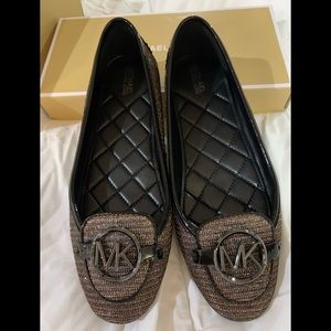 Michael Kors Lillie Mocs Black/Bronze/Silver New!